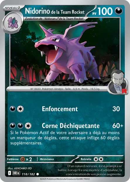 118/182 - Nidorino de la Team Rocket