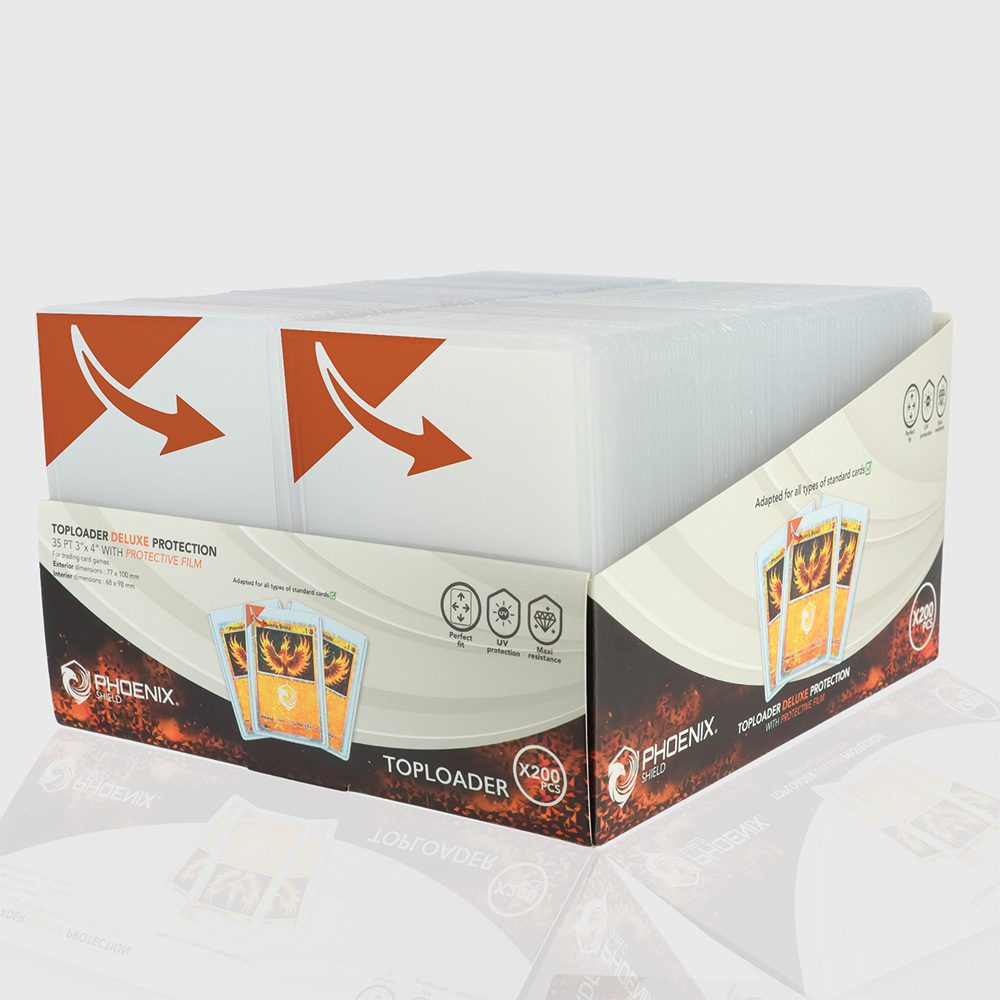 200 Toploader Deluxe avec film de protection Phoenix Shield