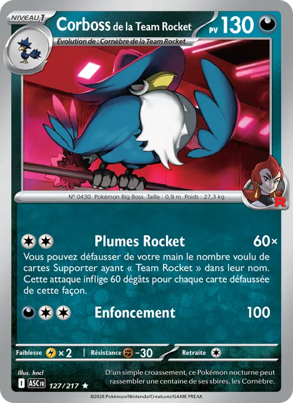 127/217 - Corboss de la Team Rocket